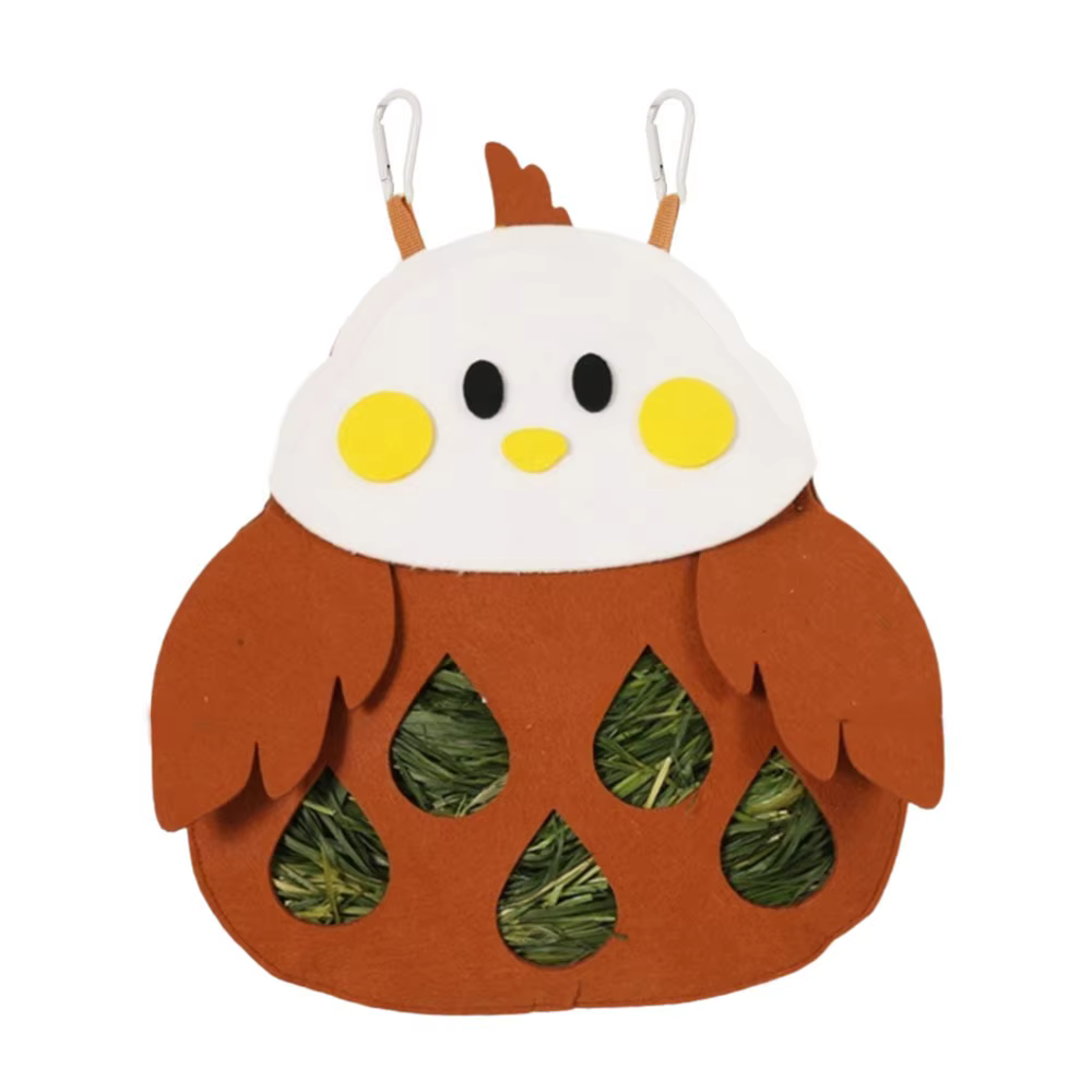 Sac à foin pour lapin mignon de dessin animé, grande capacité avec crochets, mangeoire à foin pour c