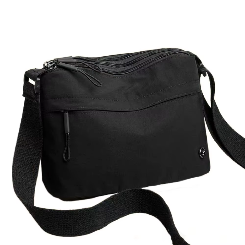 Sac à bandoulière en nylon ultra-léger, grande capacité, sangle large réglable, sac messager, fermet