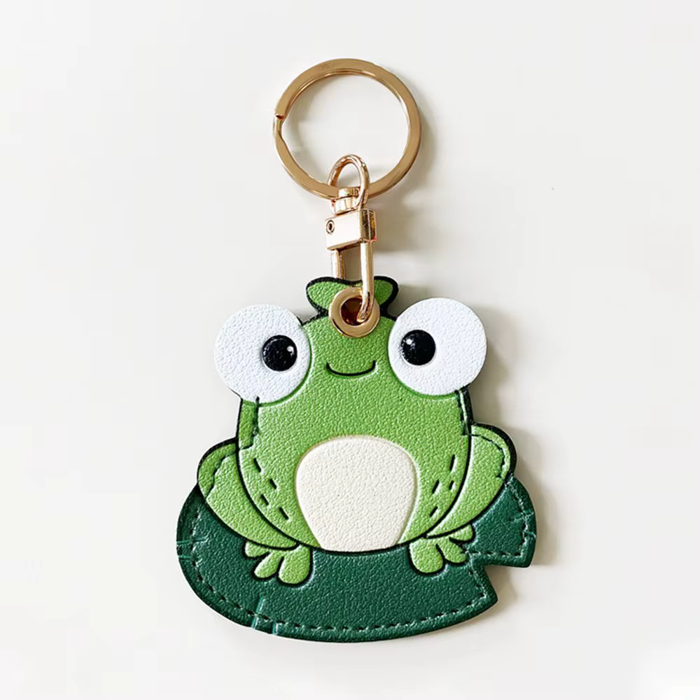 Étui porte-clés en cuir PU pour Airtag, étui de protection anti-perte de dessin animé, anti-rayures