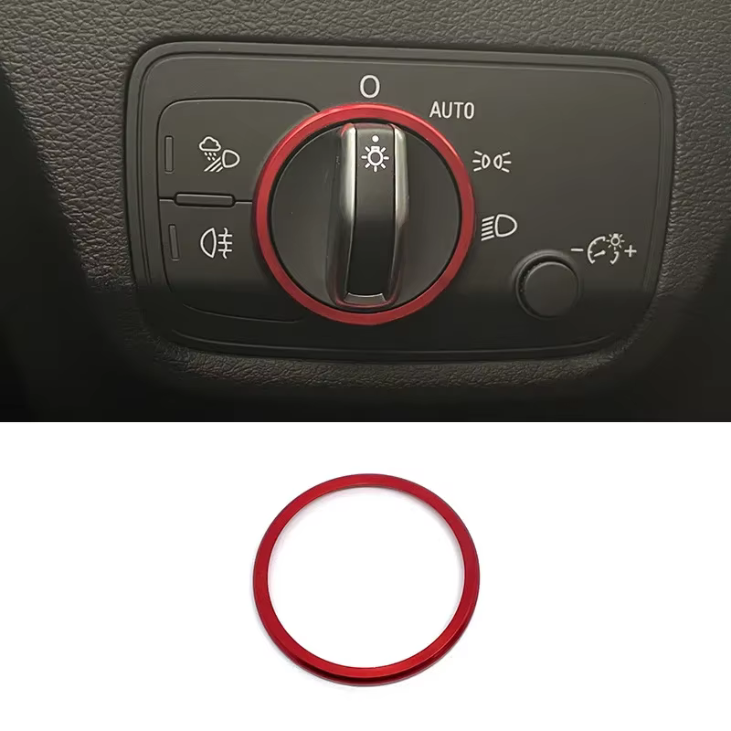 Pour AUDI 2014-2019 A3 V8 S3 Q2 Sq2 Tt Tts phare ajuster interrupteur décoration anneau voiture auto
