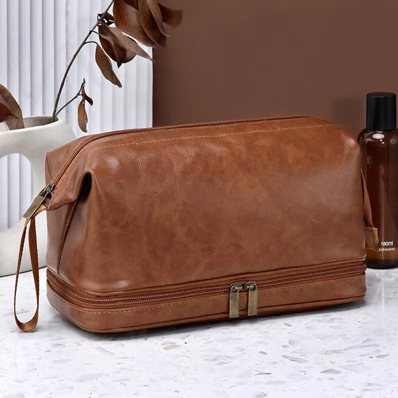 Trousse de toilette en cuir pour hommes et femmes, Kit Dopp, trousse de toilette suspendue pour homm