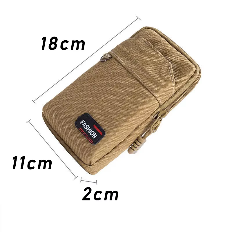 Sac de taille en Nylon Double couche pour hommes, sac banane d'extérieur, pochette pour téléphone, C