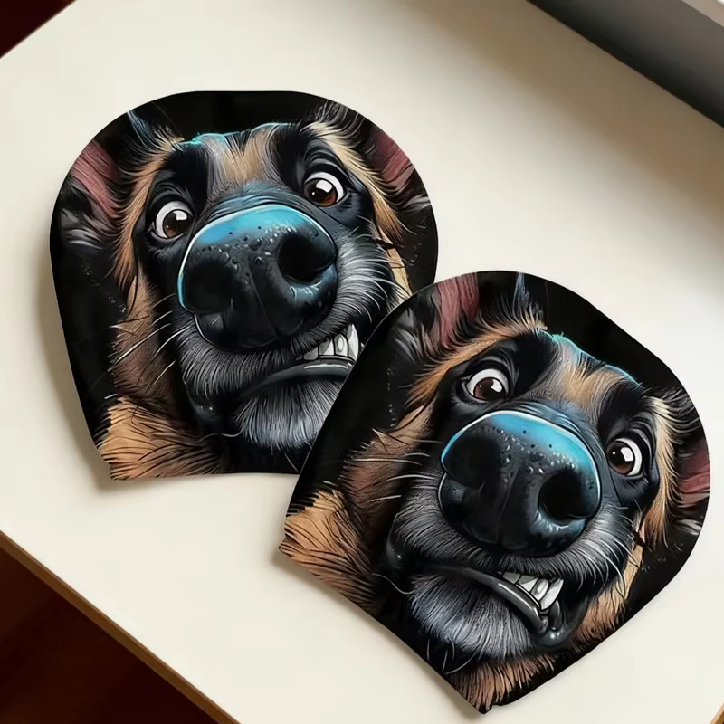 Housse d'appui-tête de voiture à motif de chien de berger, conception de compagnon fidèle double fac