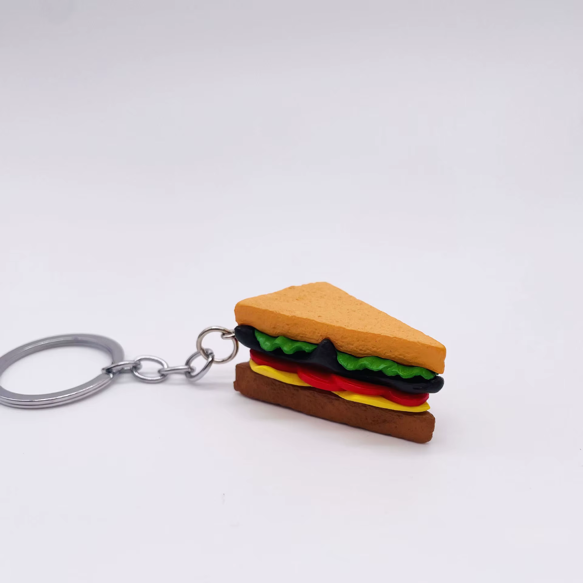 Porte-clés série Simulation Hamburger, accessoires faits à la main