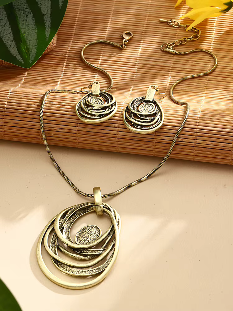 Vantage – ensemble collier et boucles d'oreilles avec pendentif géométrique pour femmes, accessoires