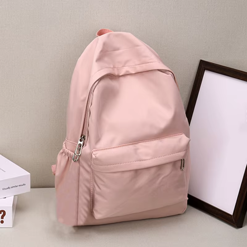Sac à dos léger de couleur unie simple, sac décontracté multifonctionnel pour les lycéens, parfait p