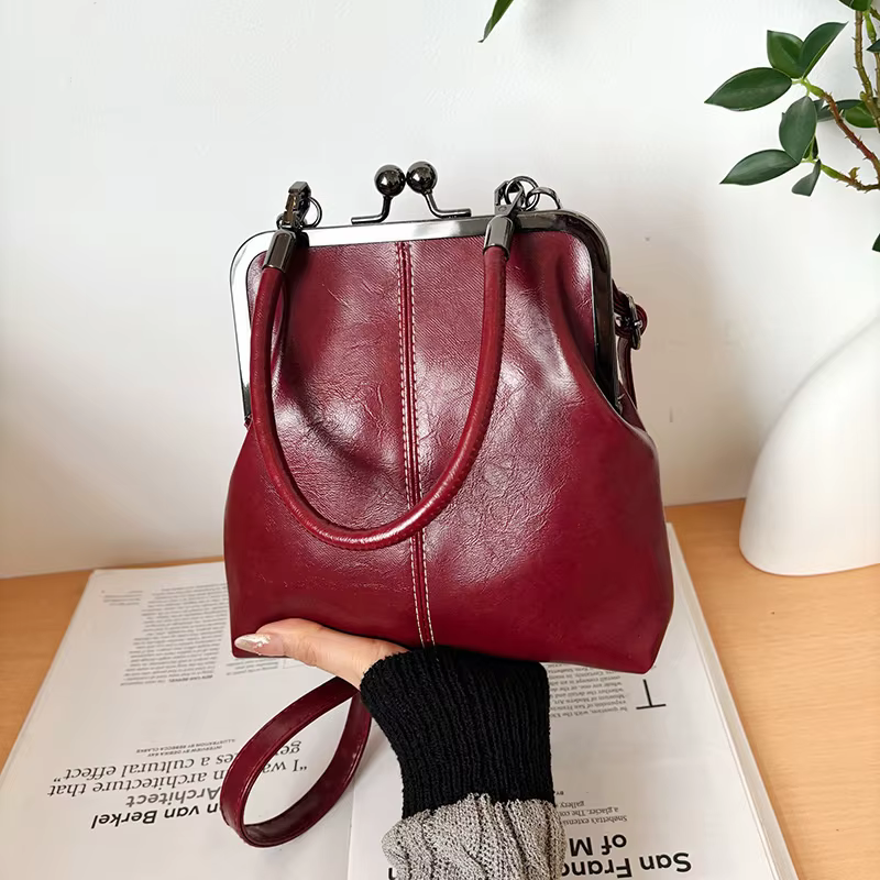 Sac à main pour femme de style vintage, marron, polyvalent, sac à bandoulière de créateur, sac à mai