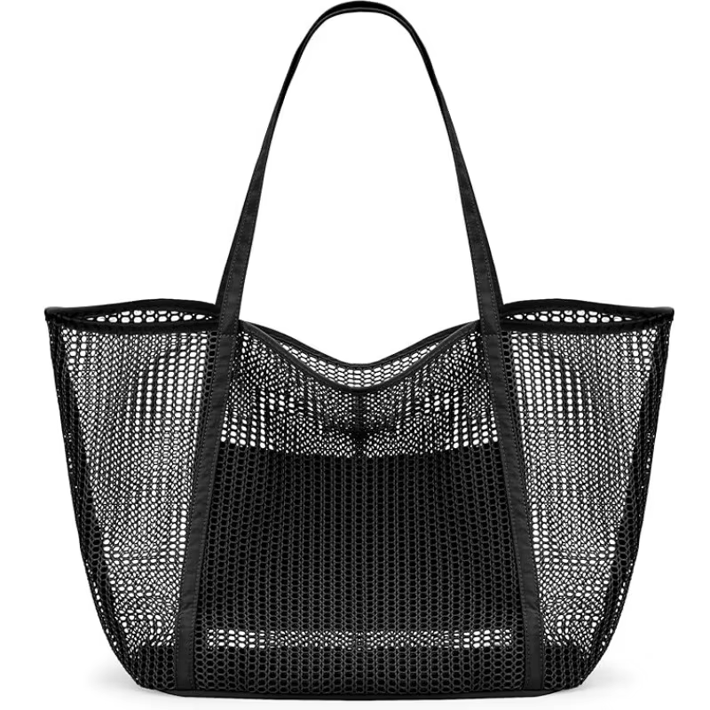 Sac fourre-tout en maille pour femme, sac à bandoulière 27L, sac de courses et de rangement pour les