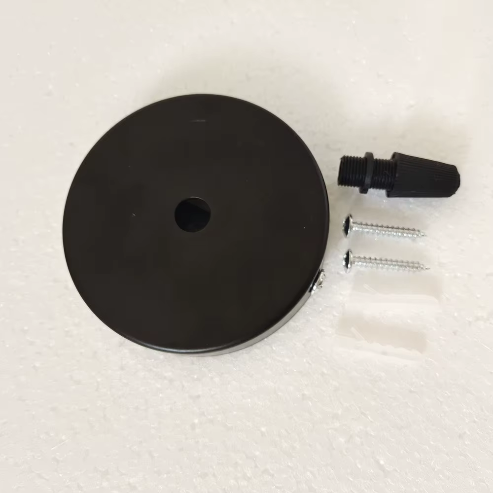 Plaque de Plafond Ronde de 8/10/12/15/25/30cm, Noir/Blanc, Accessoires d'Éclairage pour Lampe Suspen