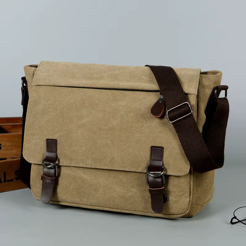 2025 nouvelle tendance toile sac de messager grande capacité hommes sac à bandoulière unique étudian