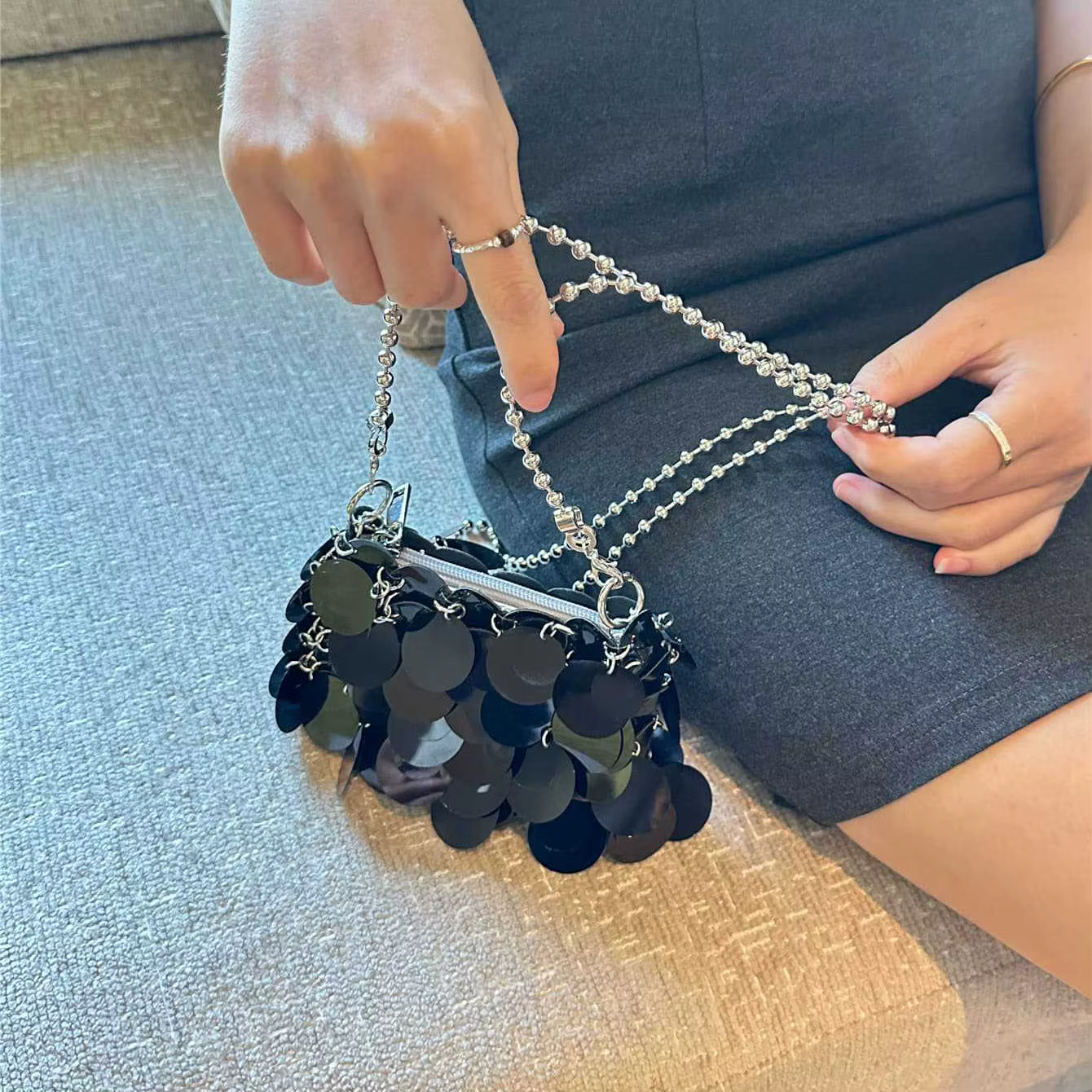 Mini sac à paillettes pour femmes, mode coréenne, sacs à bandoulière Design fait à la main, sacs à m