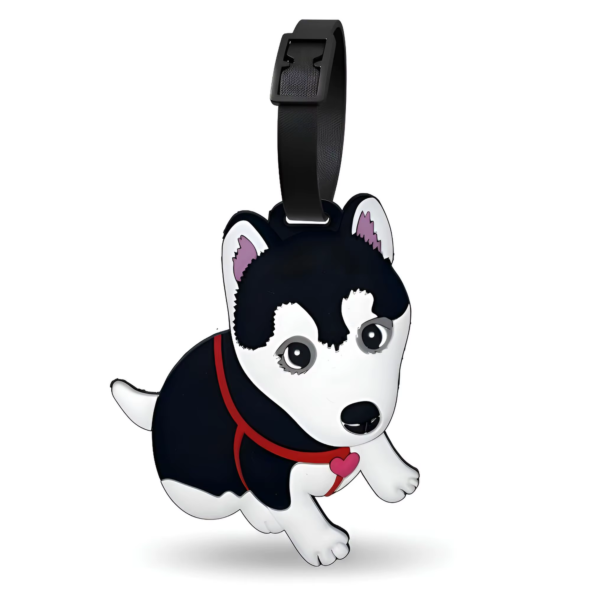 Étiquette de bagage portable motif animaux mignons (chat, chien, dinosaure) pour identification de v
