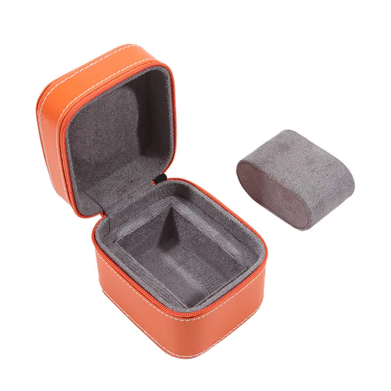 Boîtier de montre unique en cuir, étui de voyage avec coussin amovible, mallette de rangement de bij