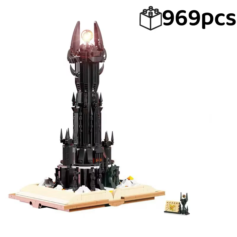 966 pièces Blocs de construction Tour Noire Livre Magique, Modèle de Château de Magie Noire à assemb