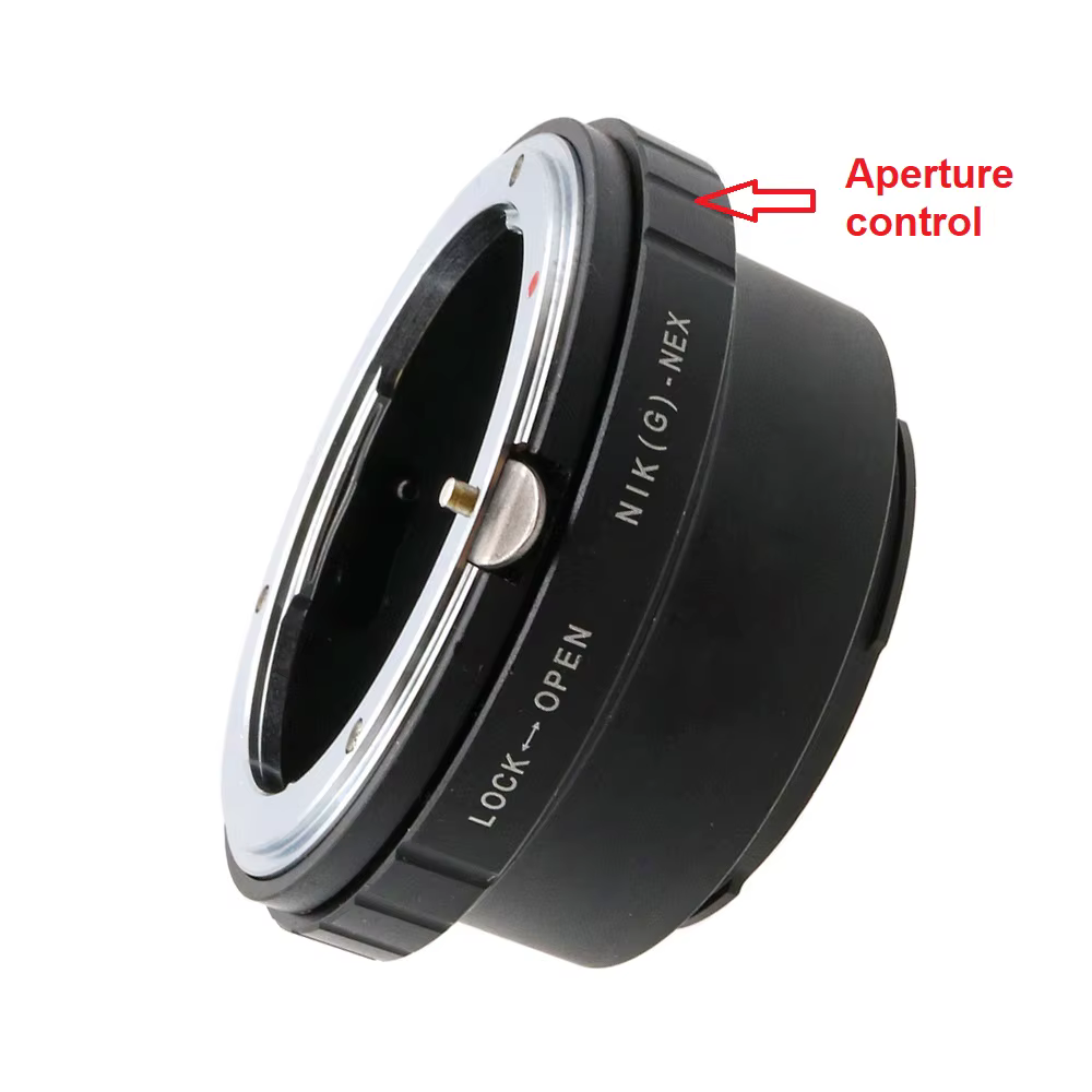 NIK(G)-NEX-Bague d'adaptation de monture NIK F-Sony FE, avec contrôle d'ouverture, pour objectif Nik