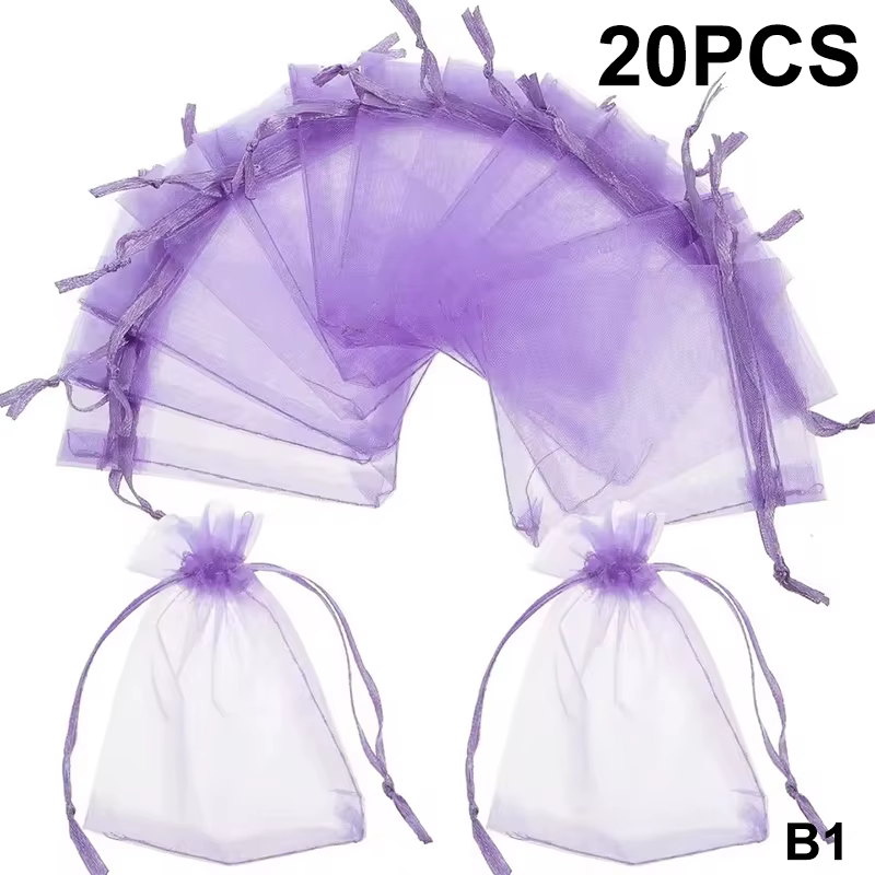 Sacs en maille à cordon de serrage, 20 pièces, pochettes de rangement pour herbes et épices, parfum 