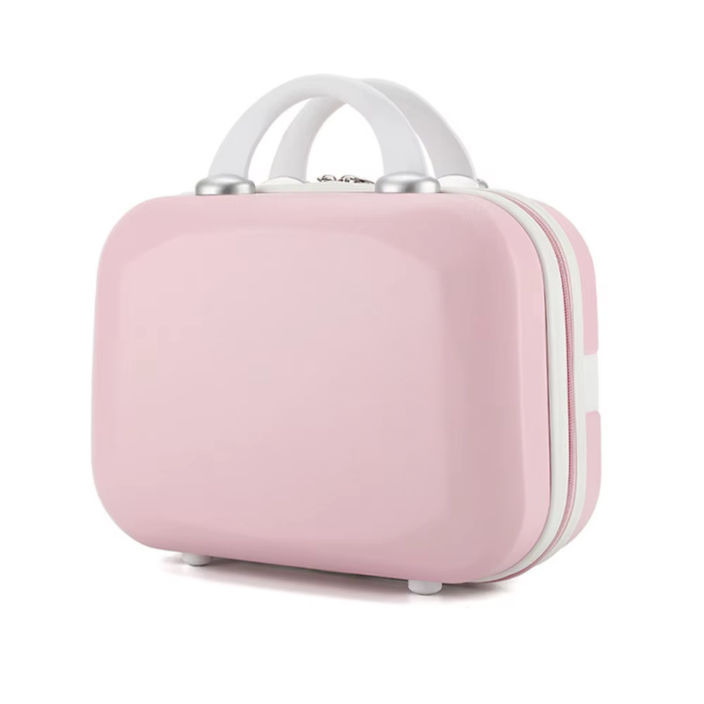 Sac à cosmétiques rose/bleu/violet/kaki de 14 pouces, petite valise de voyage pour femmes, matériau