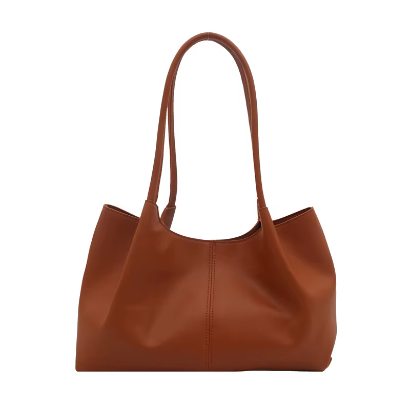 Sac fourre-tout tendance couleur unie, sac à bandoulière simple grande capacité avec empiècements