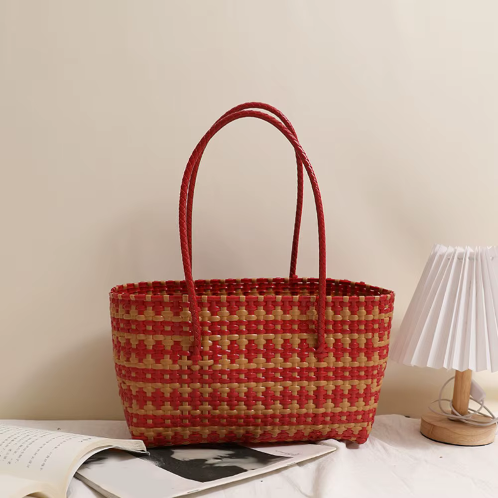 Sac de plage en PVC ajouré style bohème, grande capacité, imperméable, idéal pour les vacances et le