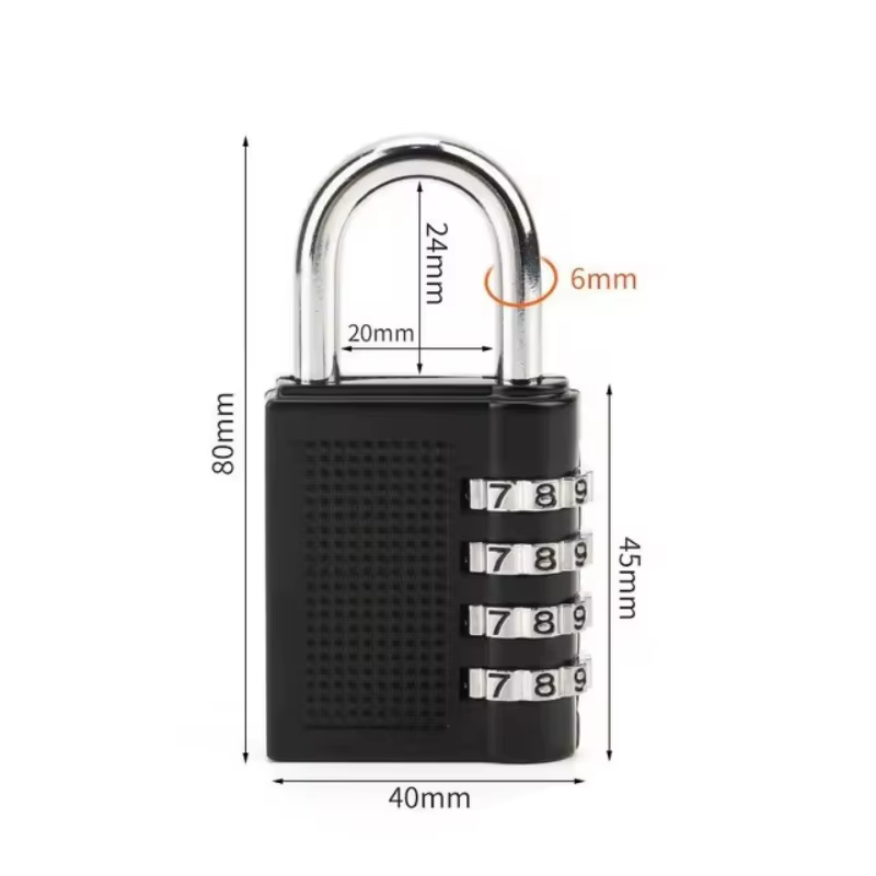 Nouveau métal 4 chiffres Code serrure extérieure étanche cadenas valise bagages Code serrure maison