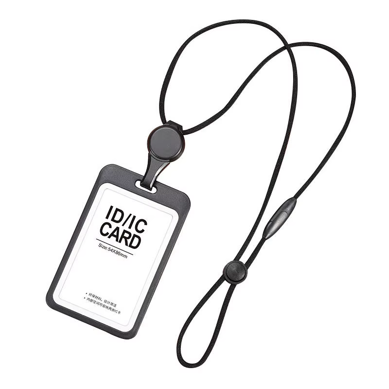 Accessoires d'identification en plastique dur avec porte-Badge à lanière, porte-carte d'identité Tra