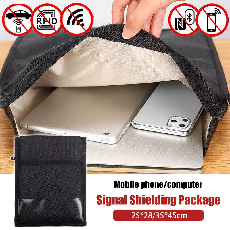 Pochette de protection RFID anti-pistage, sac Faraday pour téléphones, appareils, grand portefeuille