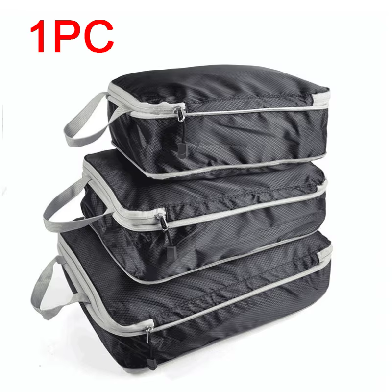 Sac de rangement de voyage compressible, cube d'emballage pliable, étanche, en nylon, sac portable p