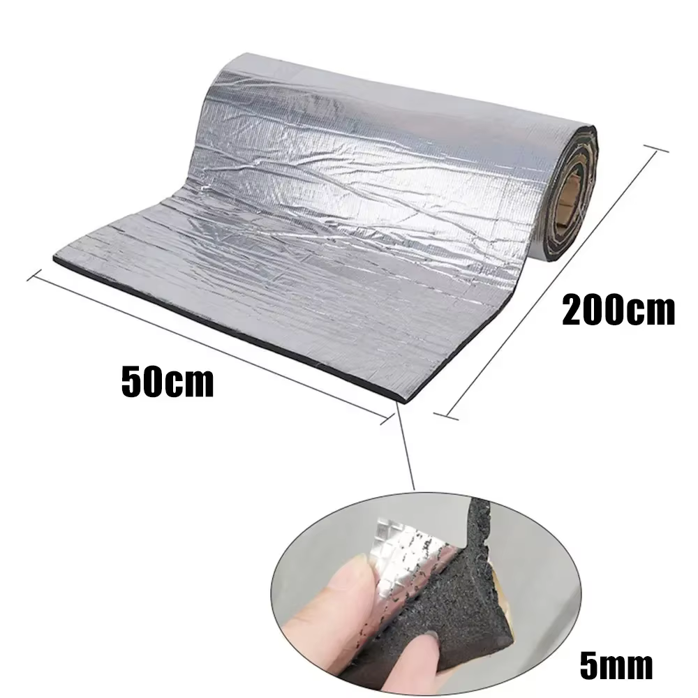 Tapis d'isolation thermique et phonique ignifuge 200x50cm, tapis thermique acoustique, panneaux mura