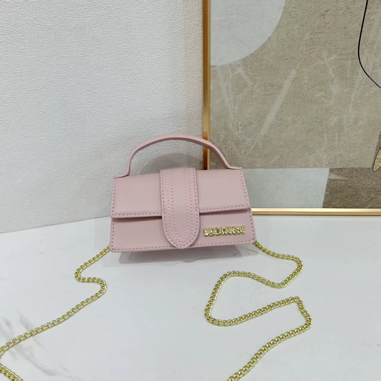 Sac à main long pour femme, couleur unie, sac carré, qualité française de niche, sac sous le bras, t