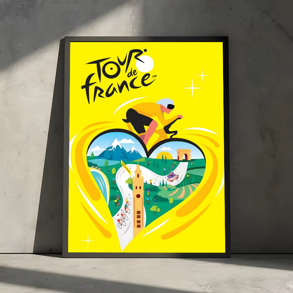 Affiche décorative du Tour de France, autocollants muraux, impression Photo pour la maison, le salon