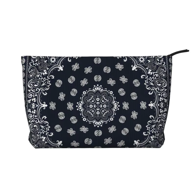 Trousse de toilette ethnique personnalisée bohème rouge Paisley Bandana pour femmes, organisateur de