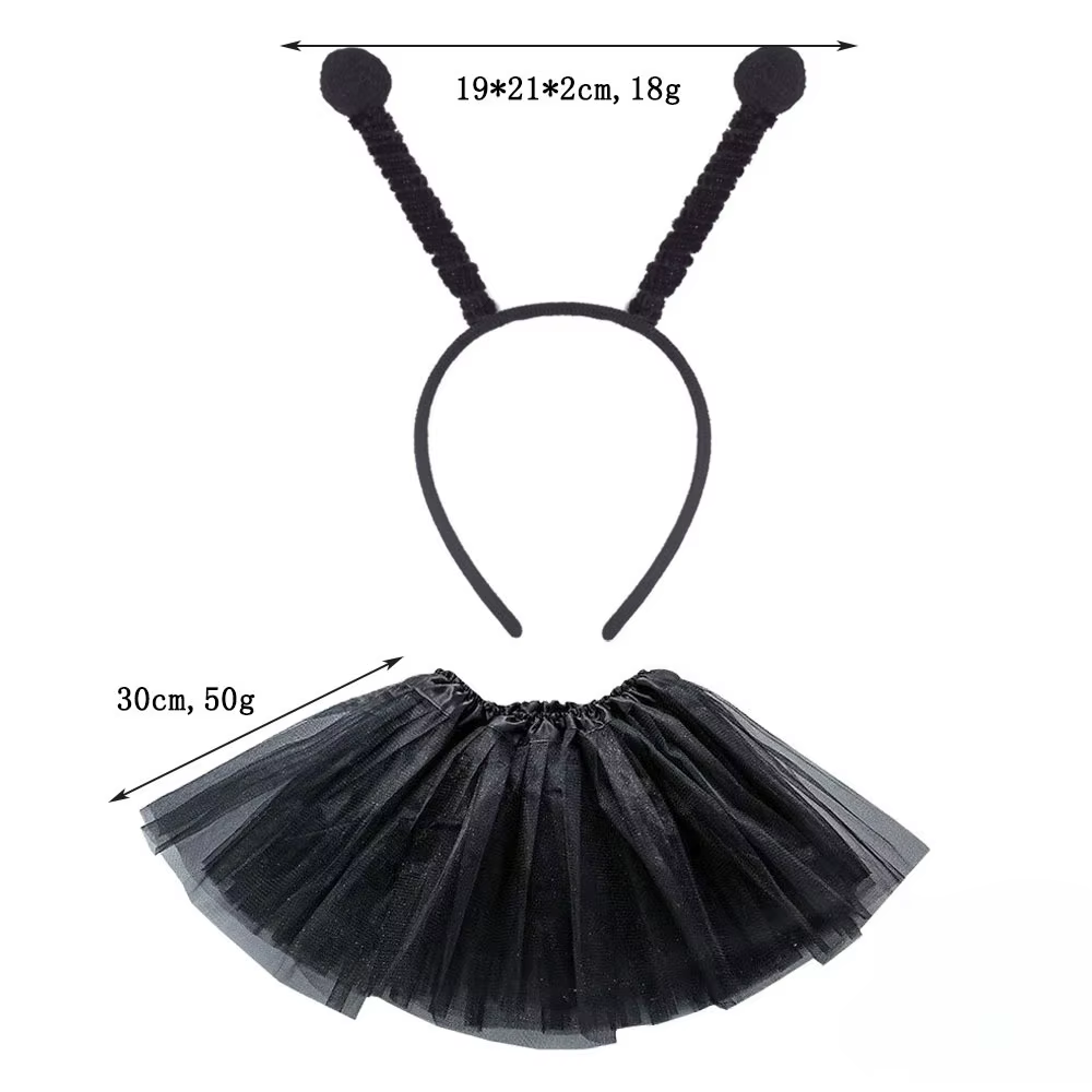 Ensemble d'accessoires de Costume d'abeille de noël, Tutu, antenne jaune, bandeau rayé, chaussettes 