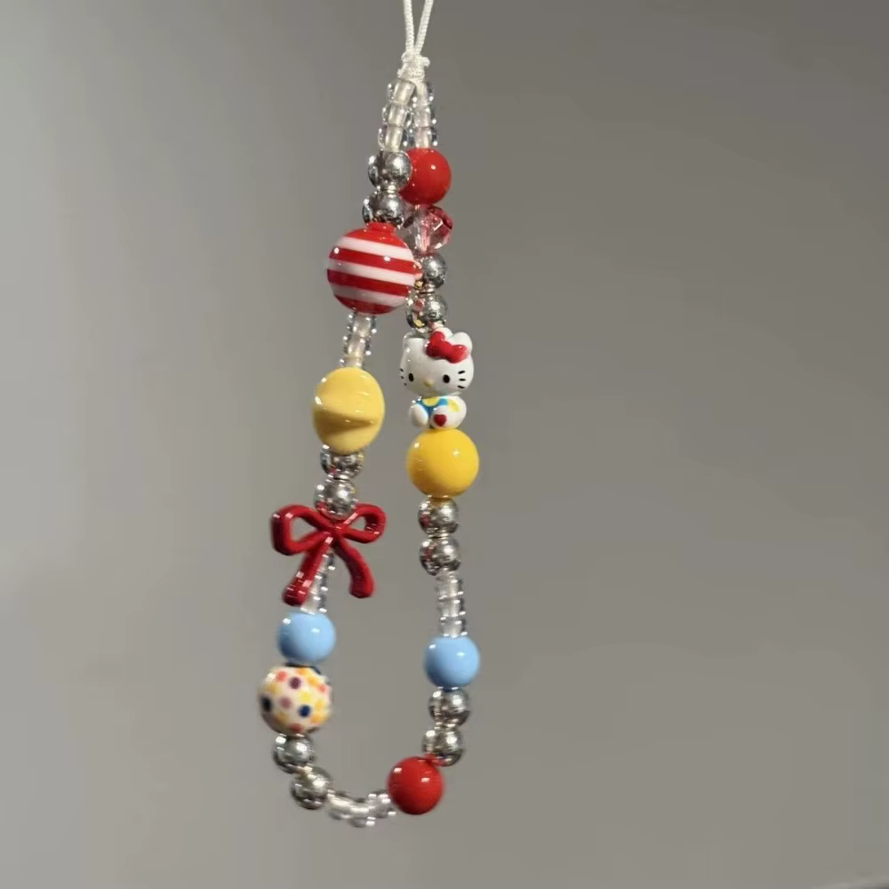 iigen Mignon Sanrio Hello Kitty Nœud Papillon Chaîne de Téléphone Porte-clés Pendentif Dessin Animé 