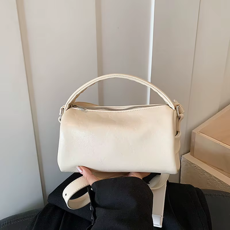 Sac à main classique noir en cuir souple pour femme, sac bandoulière polyvalent décontracté, sac à l