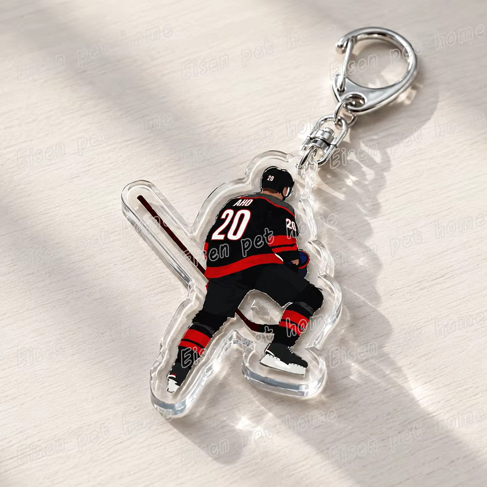 Porte-clés de joueur de hockey sur glace pour accessoires, breloque de sac, Hurricanes NHL Carolina,