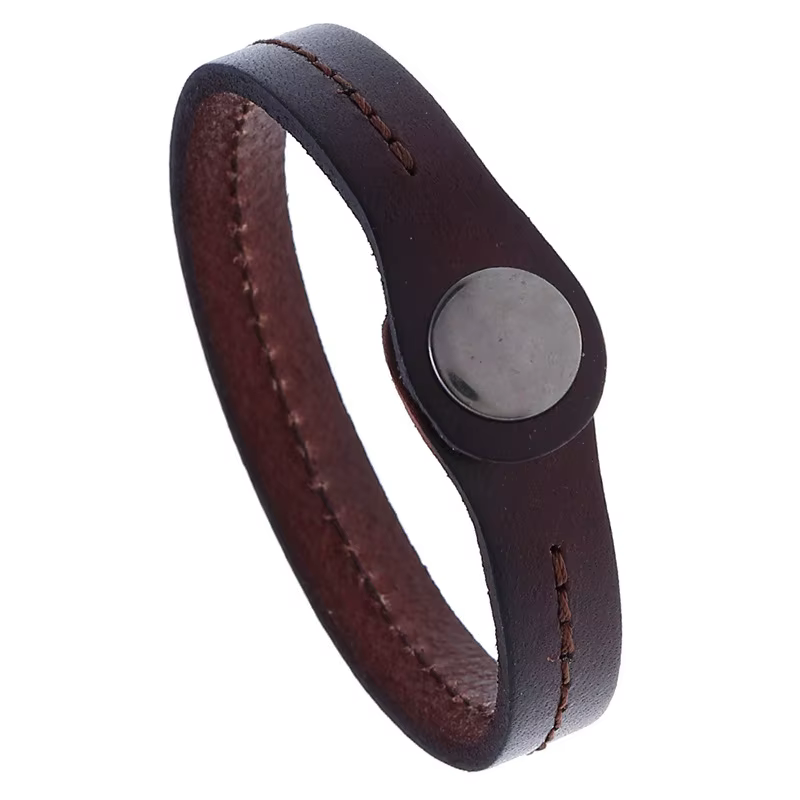 Bracelet en cuir rétro punk pour homme, accessoire polyvalent en cuir véritable, nouvelle chaîne de 
