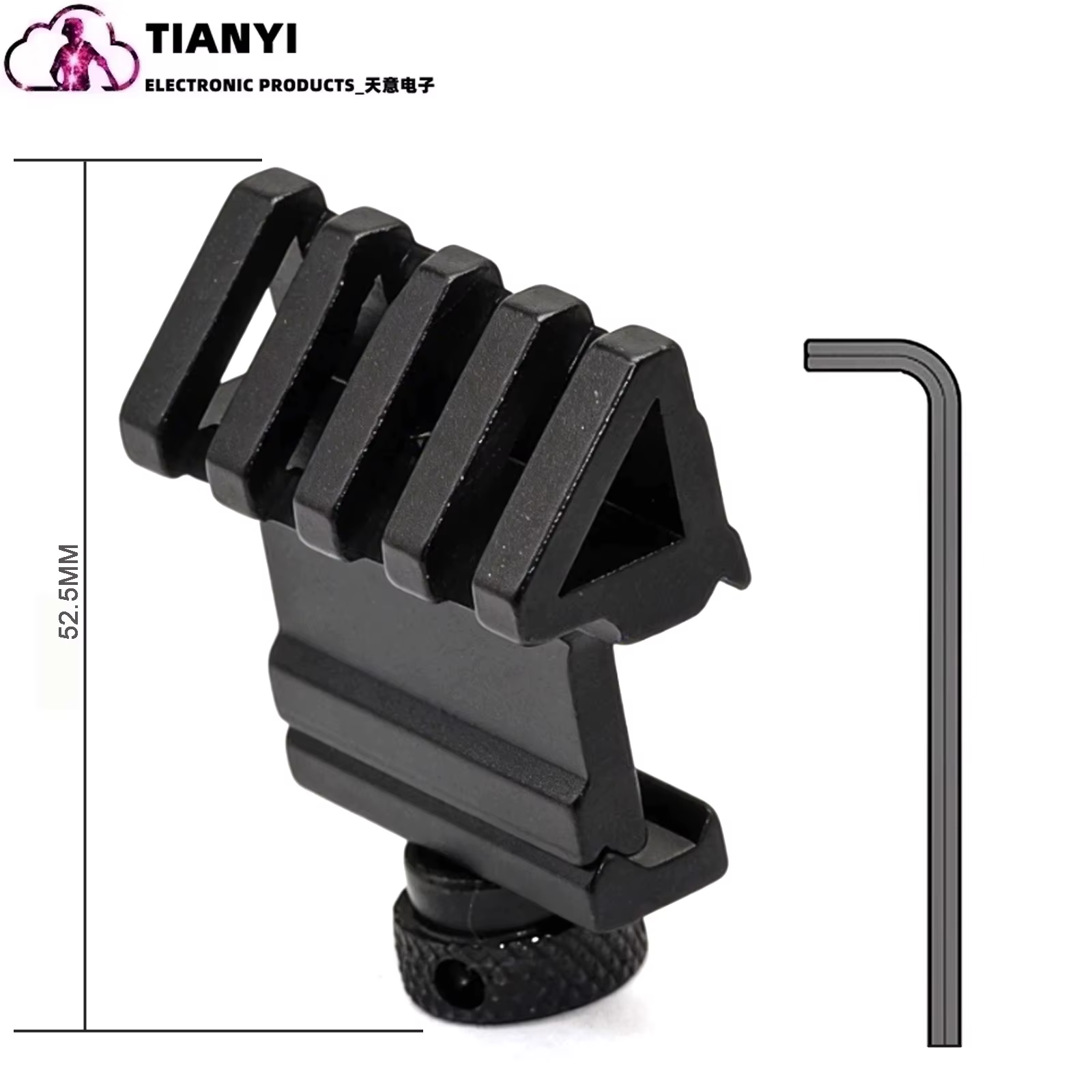 Équipé d'un 45 ° /30 ° Base de montage décalée, adaptée aux accessoires de lampe torche, compatibl