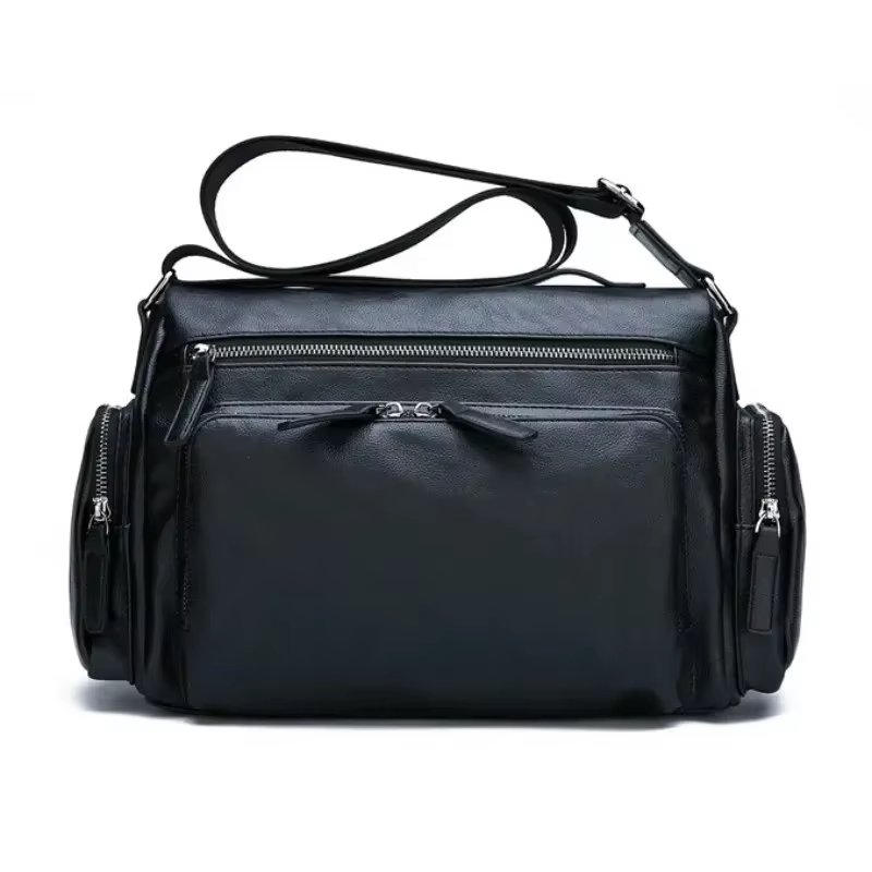 Sac à bandoulière en cuir rétro aléatoire pour hommes, marque de luxe, sacs à bandoulière, sacs à ma