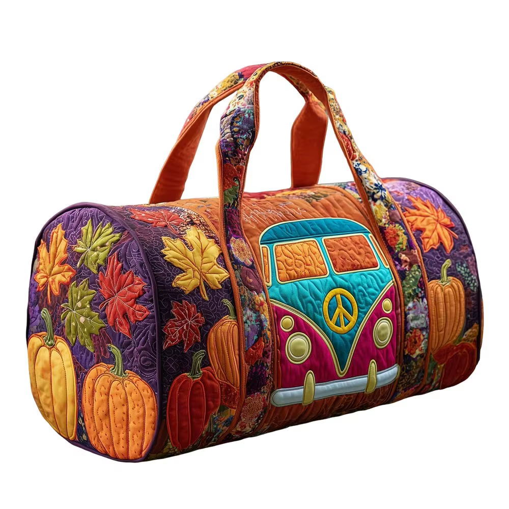 Sac de voyage matelassé en coton, style bohème hippie, imprimé motif grenouille et champignons, sac