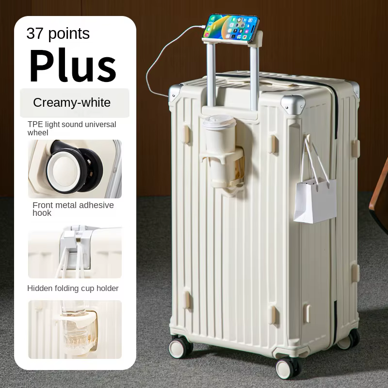 Valise multifonctionnelle grande capacité 30 pouces, cadre en aluminium robuste et épaissi, valise d
