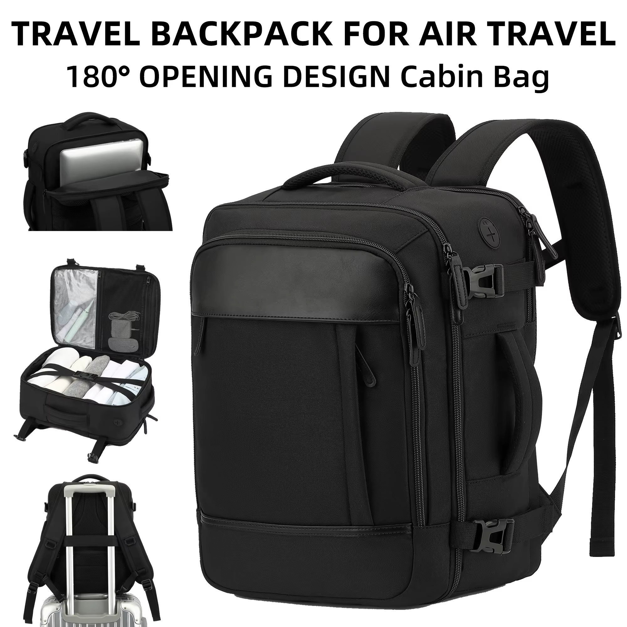Ryanair 40x30x20 sac de cabine à bagages, 40x30x20 sac hommes femmes 15.6 pouces pochette d'ordinate