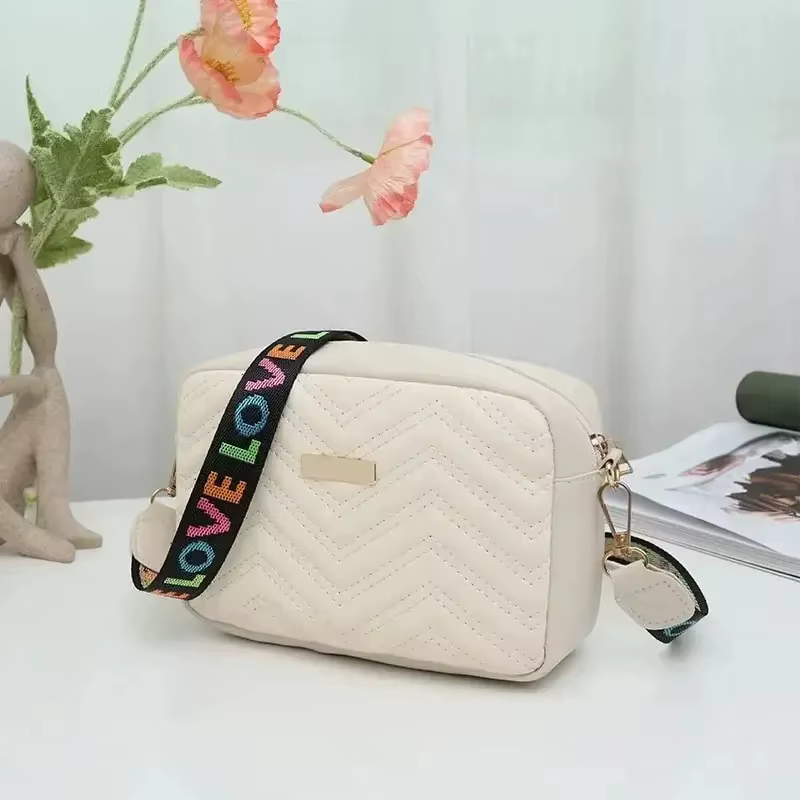 Sac à bandoulière pour femme en cuir PU, petit sac carré décontracté, avec broderie mode, design Ril