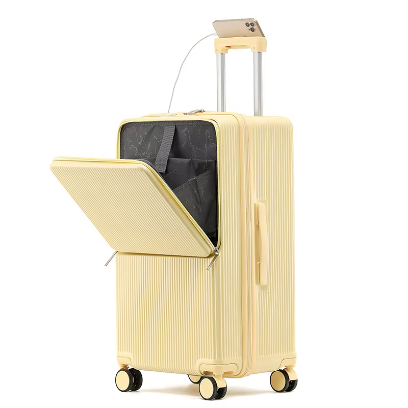 Valise ouverte avant pour femmes, grande capacité, boîtier de chariot de 24 pouces, valise Anti-chut