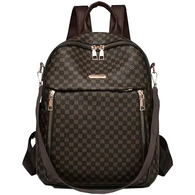 Sac à dos vintage à carreaux pour usage quotidien, sac à dos compact tendance, motif rétro classique