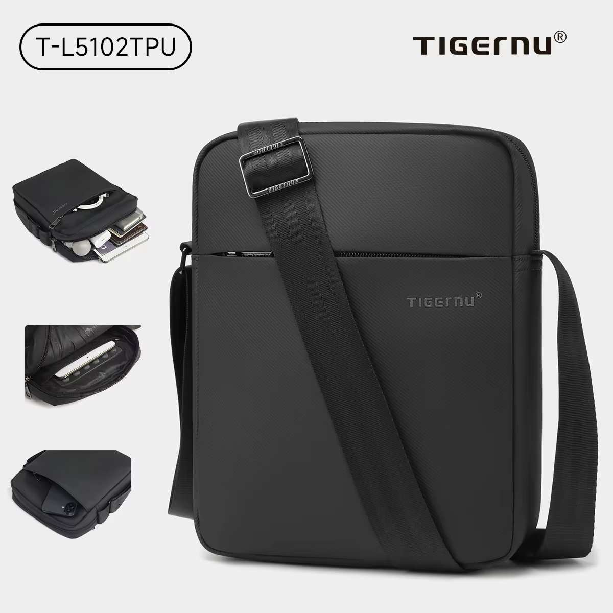 Tigernu sacs à bandoulière pour hommes sacs de messager pour sacs à bandoulière en TPU sac de mode m