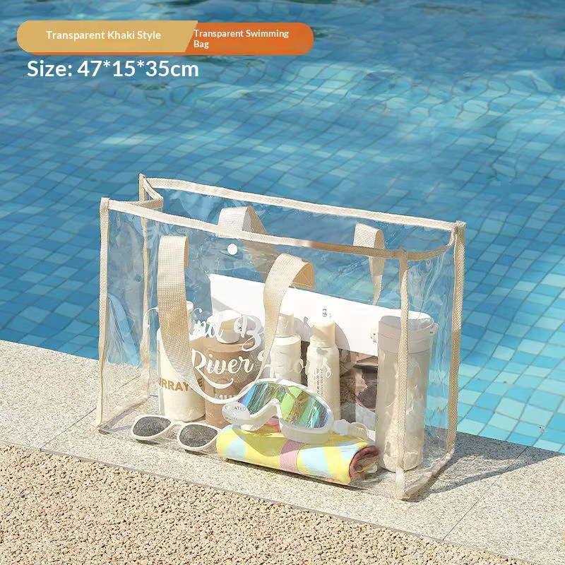Pochette cosmétique et sac de plage - Léger, avec pochette pour téléphone, sac fourre-tout pliable e