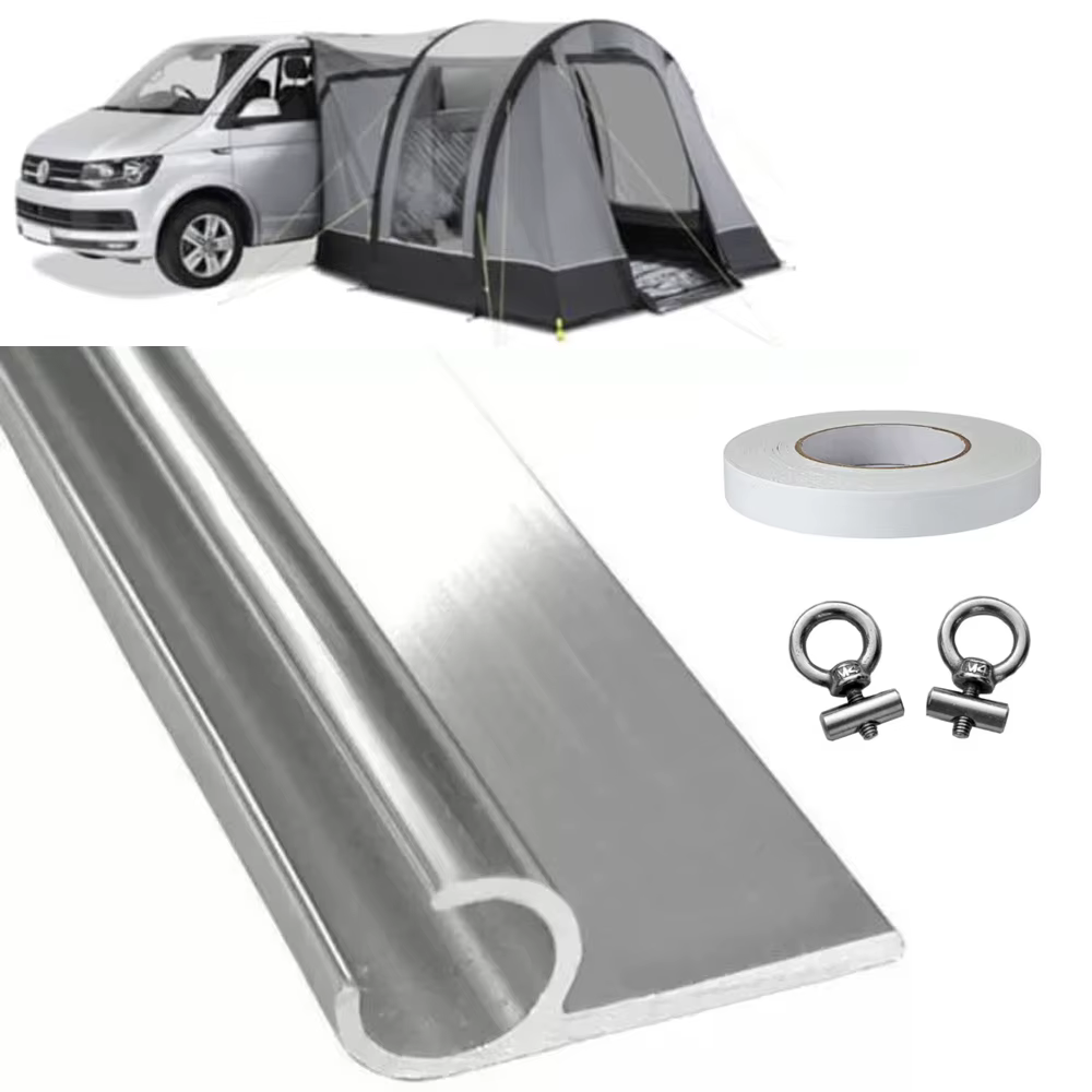 1 ensemble de rails de fixation pour auvent de caravane en profilé en C de 8x0,5m (400cm) avec ruban