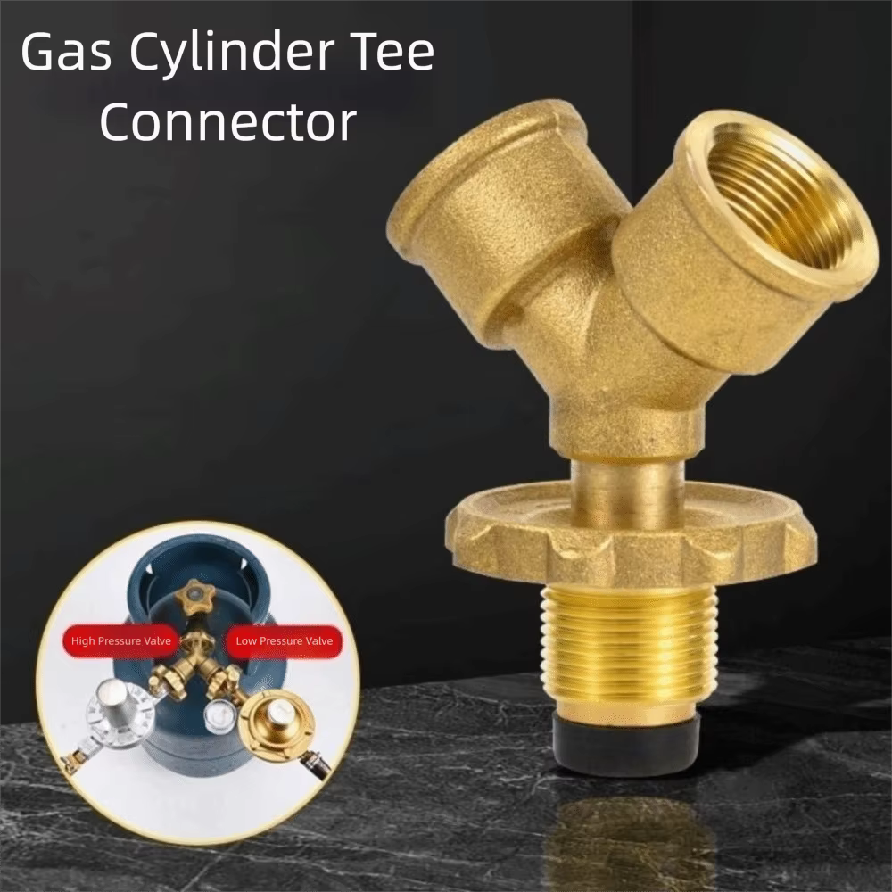 Raccords de vanne en laiton, adaptateur de séparateur de gaz en forme de Y à 4 points, soulagement d