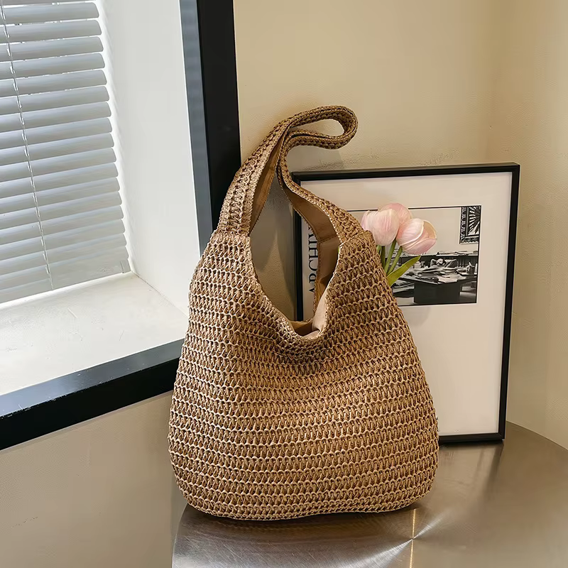 Mode rotin femmes sacs à bandoulière tissé femme sacs à main grande capacité été plage sacs de paill