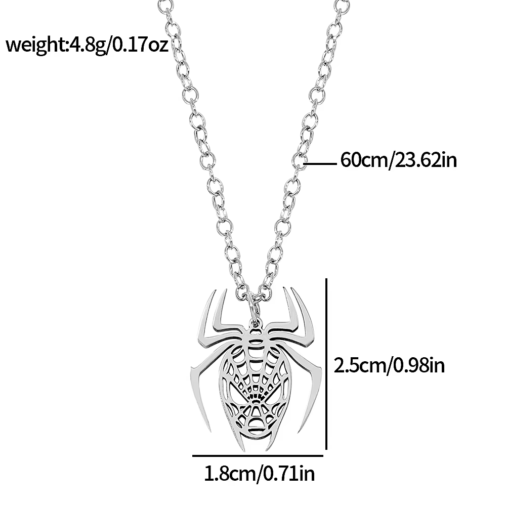 Collier Spiderman en acier inoxydable ajouré, pendentif tendance super-héros Spider-Man pour hommes 